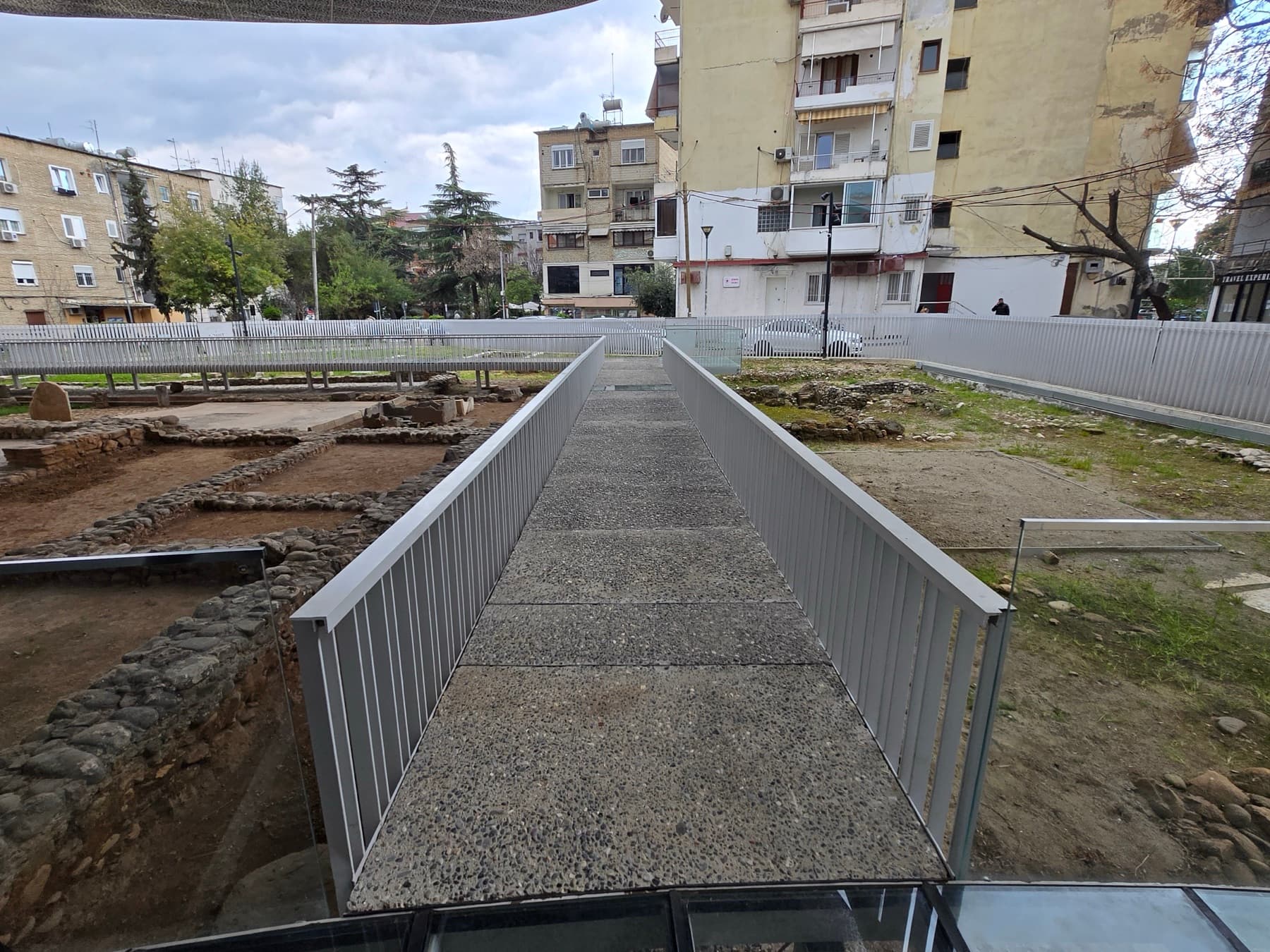 Walkway through the excavation site.